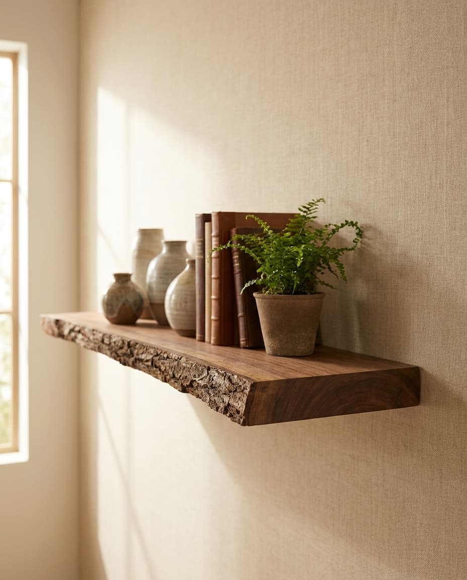 Live-Edge Floating Shelf